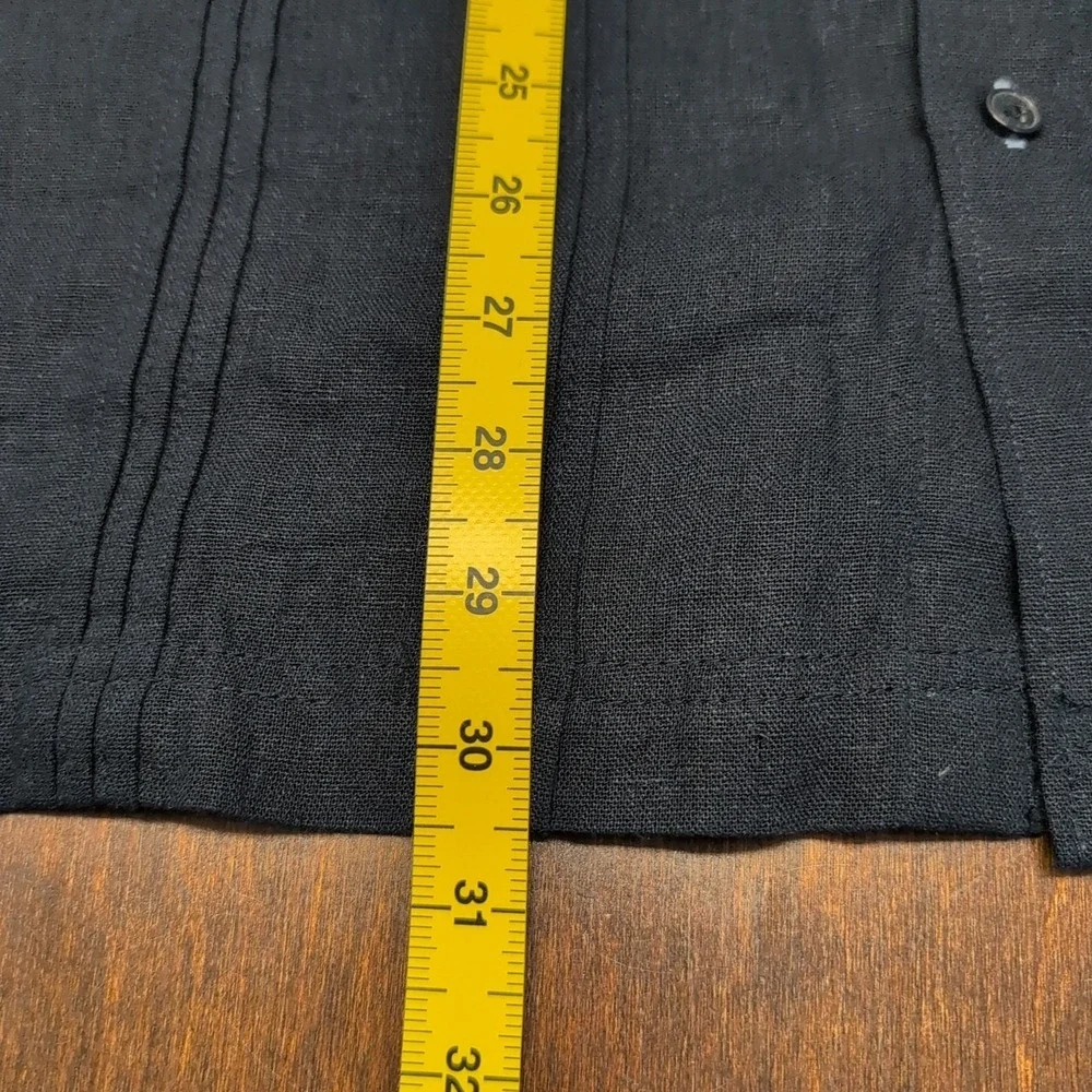 Scotch & Soda Linen Camp Collar Guayabera Button Up Shirt Size XL Navy‎ Blue